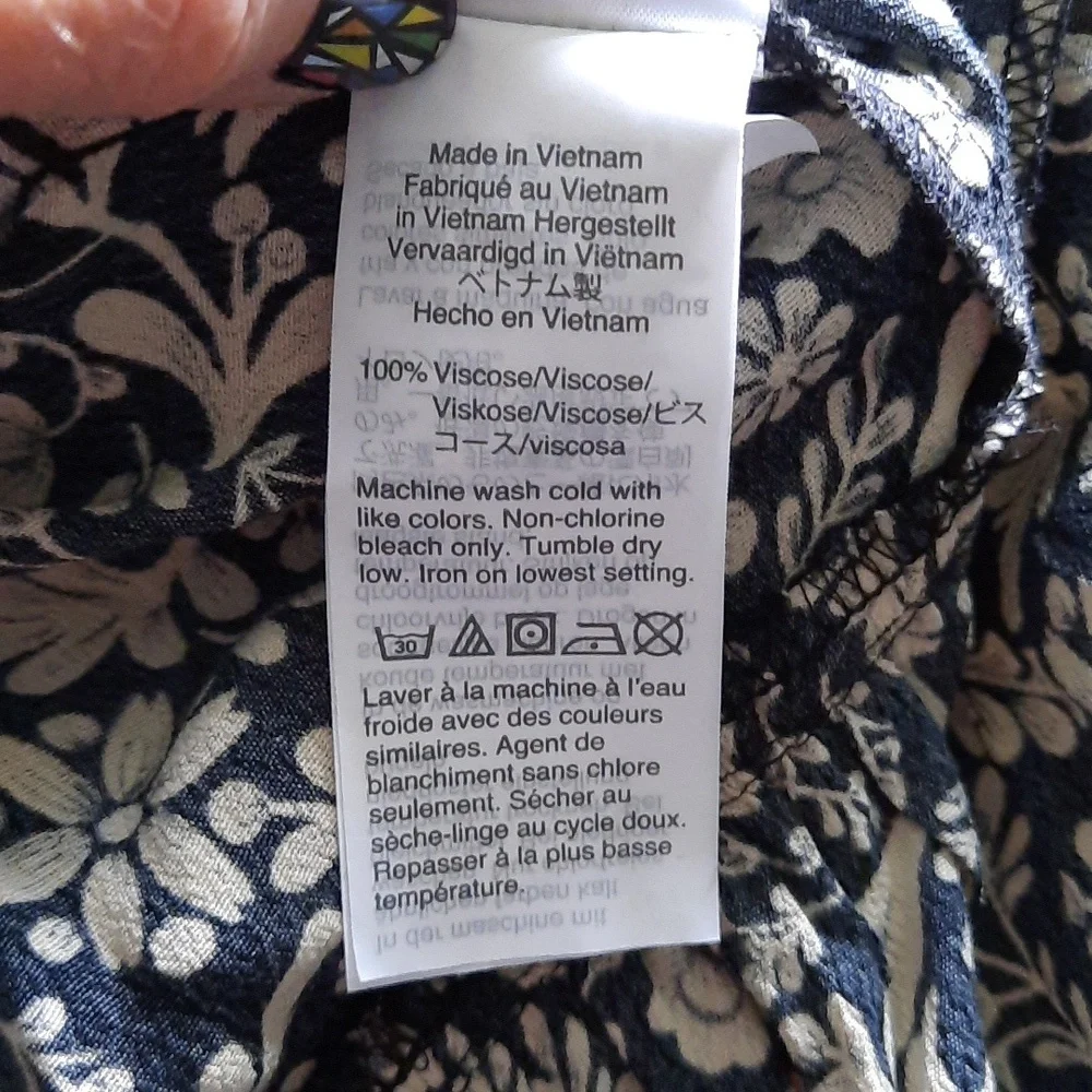 J.Crew Re-Imagine Black and White Floral Inseam Pockets Ruffle Collar Dress XS